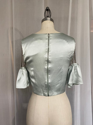Sage 100% Silk Top with Chains