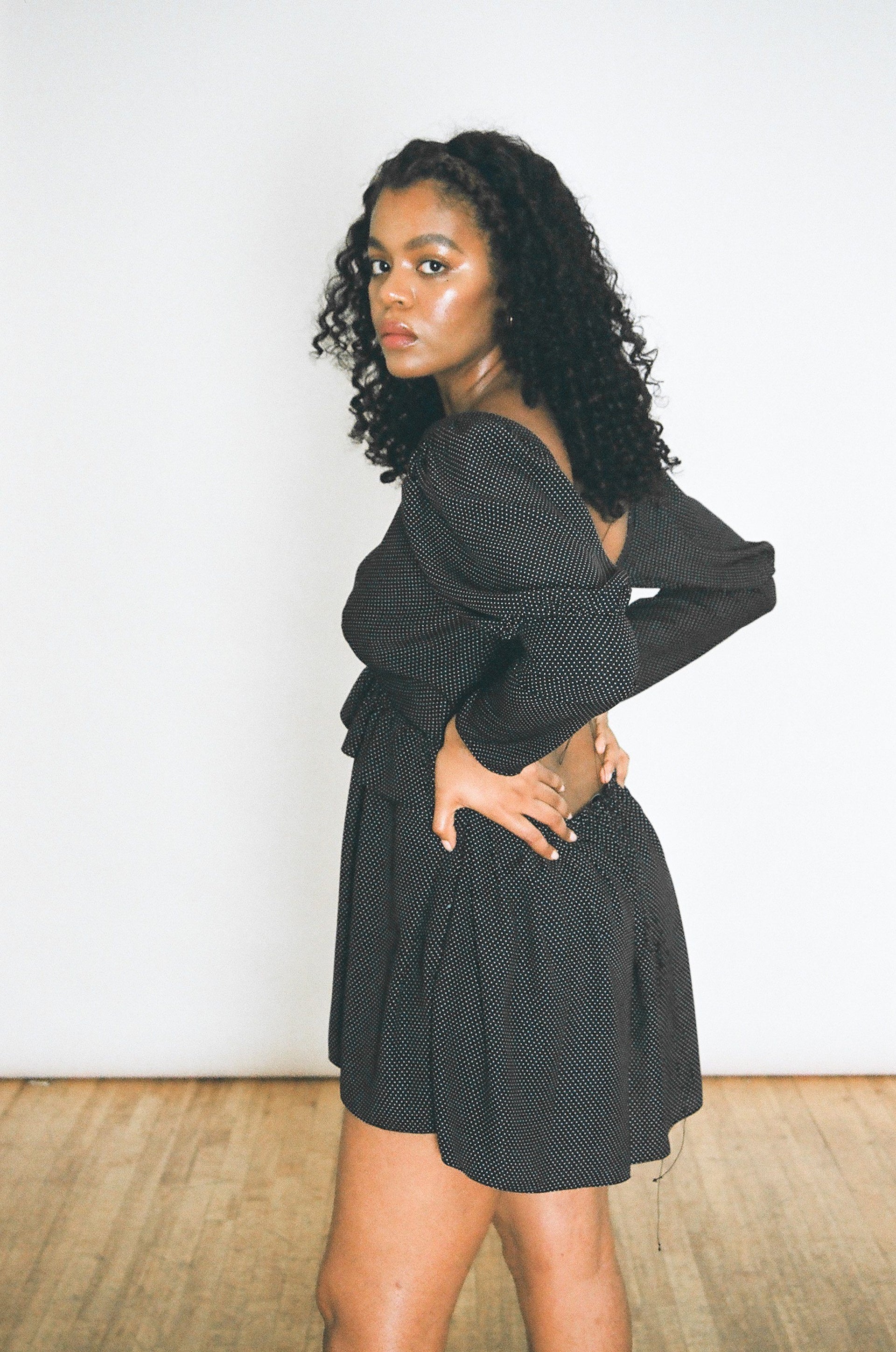 Celene Dress | Midnight Dot ALLINA LIU
