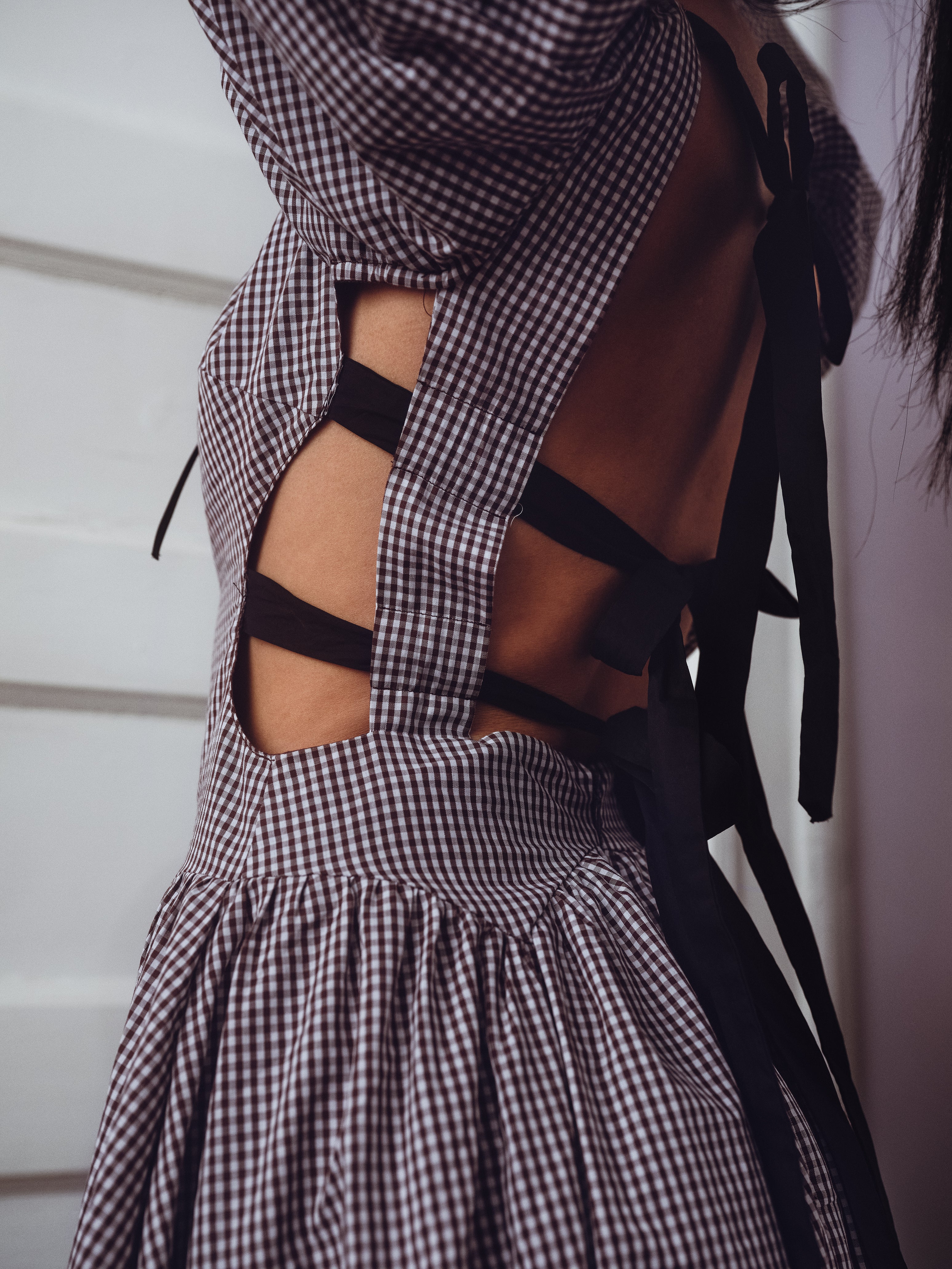 Emma Dress XS / Chocolate Cream Gingham