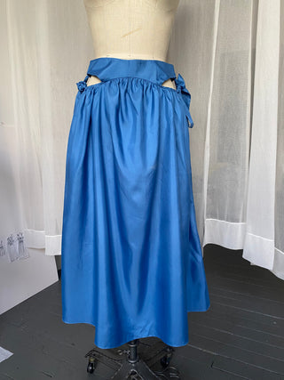 Cerulean 100% Silk Twill Skirt