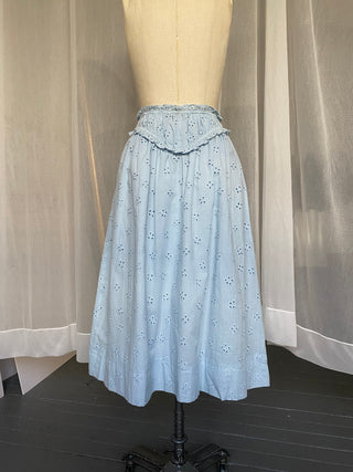 Periwinkle Cotton Eyelet Frond Skirt