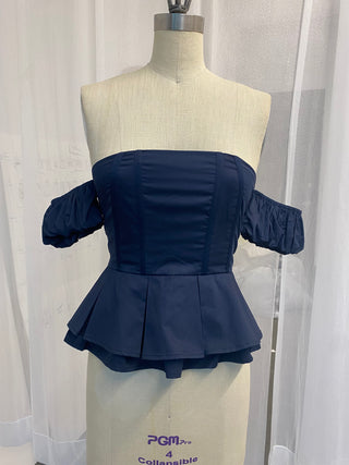 Midnight Off-Shoulder Cotton Bustier