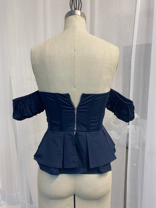 Midnight Off-Shoulder Cotton Bustier