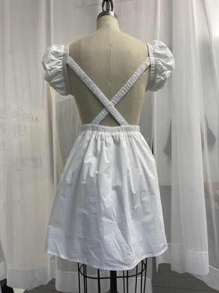 Milk Cotton Apron Dress